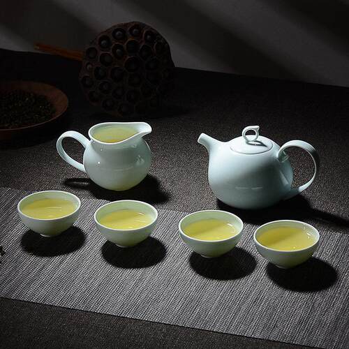 华光国瓷 青瓷功夫茶具套组高档办公送礼茶壶茶杯整套茶具 青之云