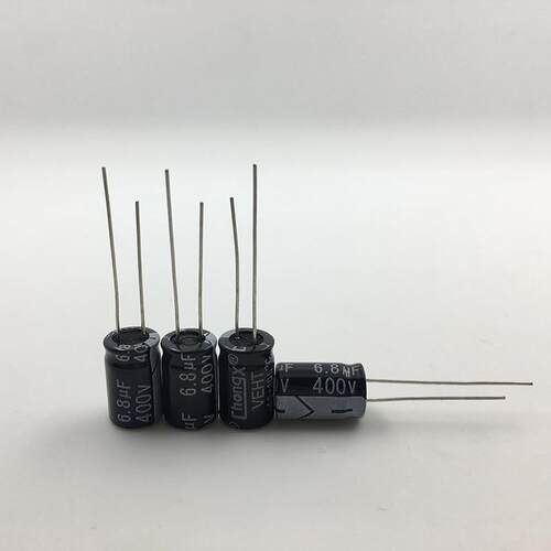 厂家直销现货400V6.8UF铝电解电容器 同向引出线固定铝电解