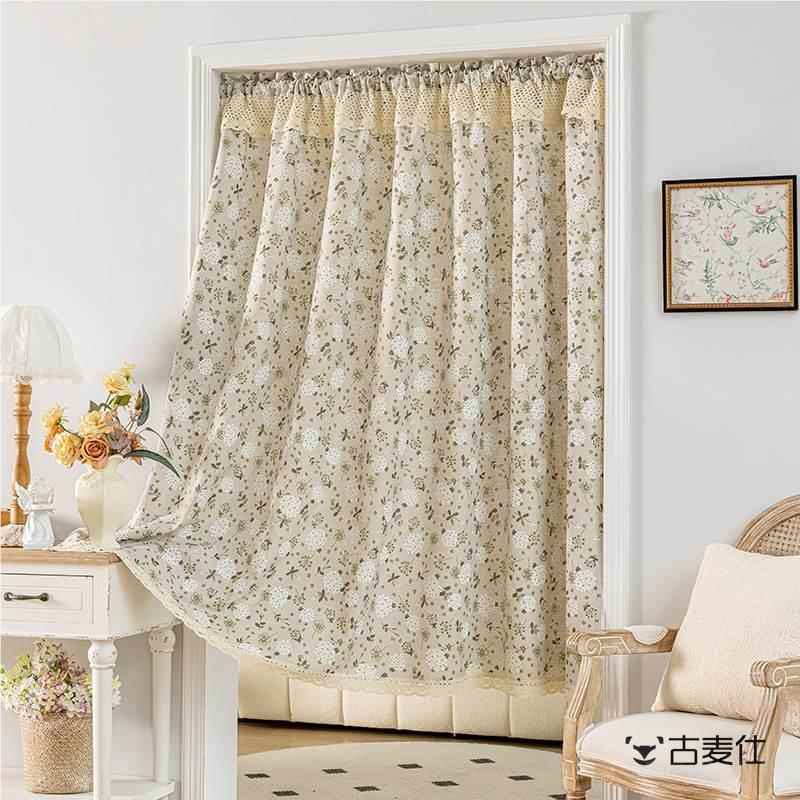 美式乡村氛围感布艺半帘门帘民宿小窗帘隐私免打孔遮光半透阳台