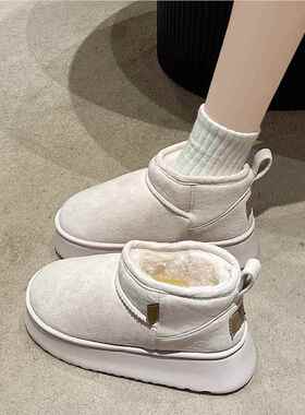 冬包跟鞋6J1YM3h1加绒防水居家室内外棉穿高帮棉拖暖保厚底一女脚