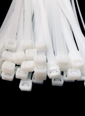 优质新料加粗加韧白色塑料自锁式尼龙扎带强力卡扣4X150mm多型号