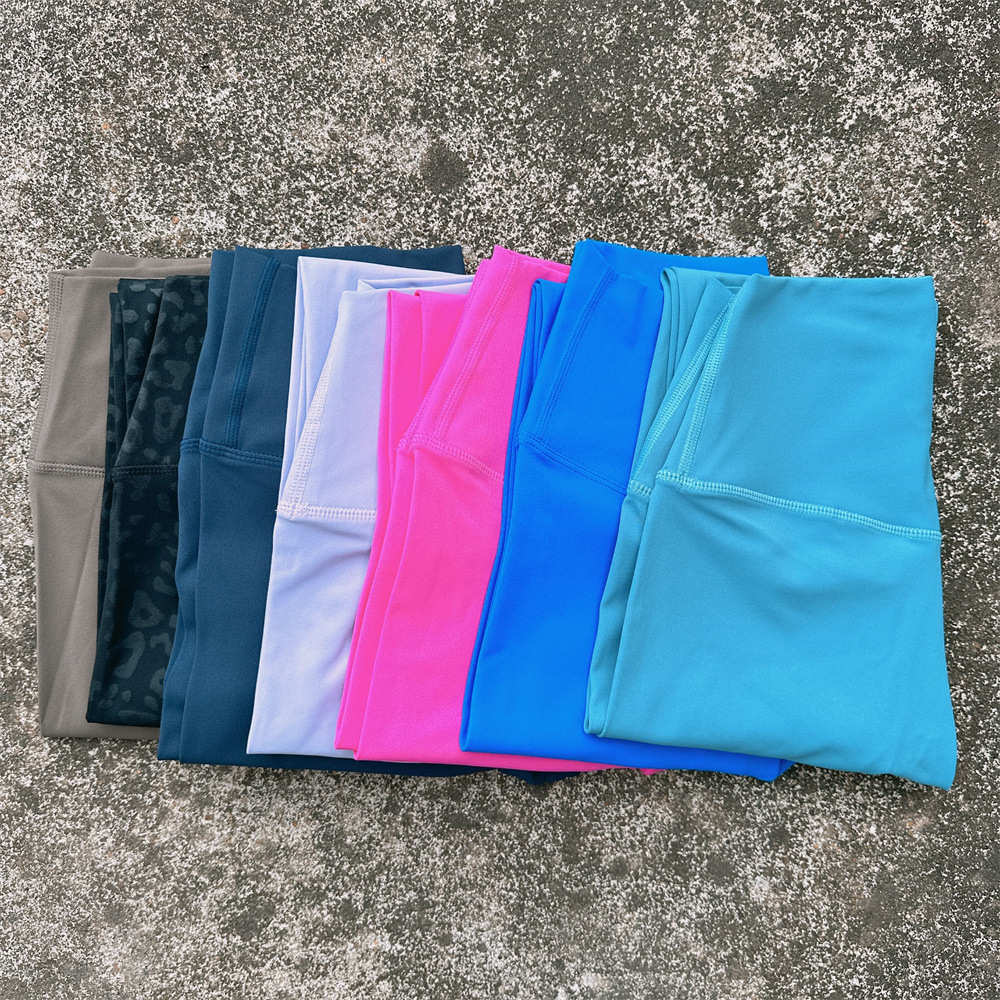 Lulu女士高腰瑜伽九分裤裸感健身弹力打底裤后腰口袋Yoga Legging