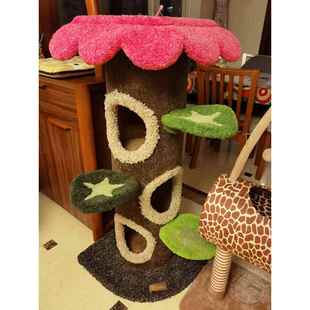 高档现货Caly绒新款 m2020墙角树屋猫爬架大树屋墙角树洞i毛猫窝猫