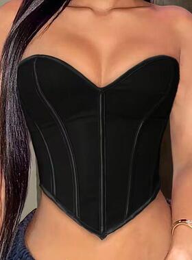 Women ' s Valentine ' s Day Lace - Up Back Backless Overbust