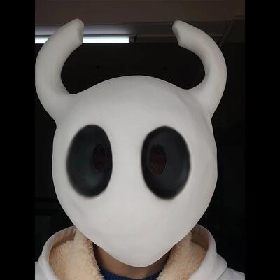 Hollow Knight Latex Mask 万圣节空洞骑士面具乳胶头套
