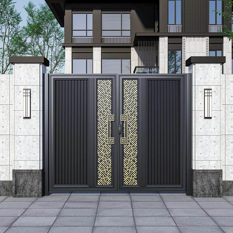 闽固庭铁艺门简约铝艺庭院大门乡村入户门单自建房百叶别墅大门