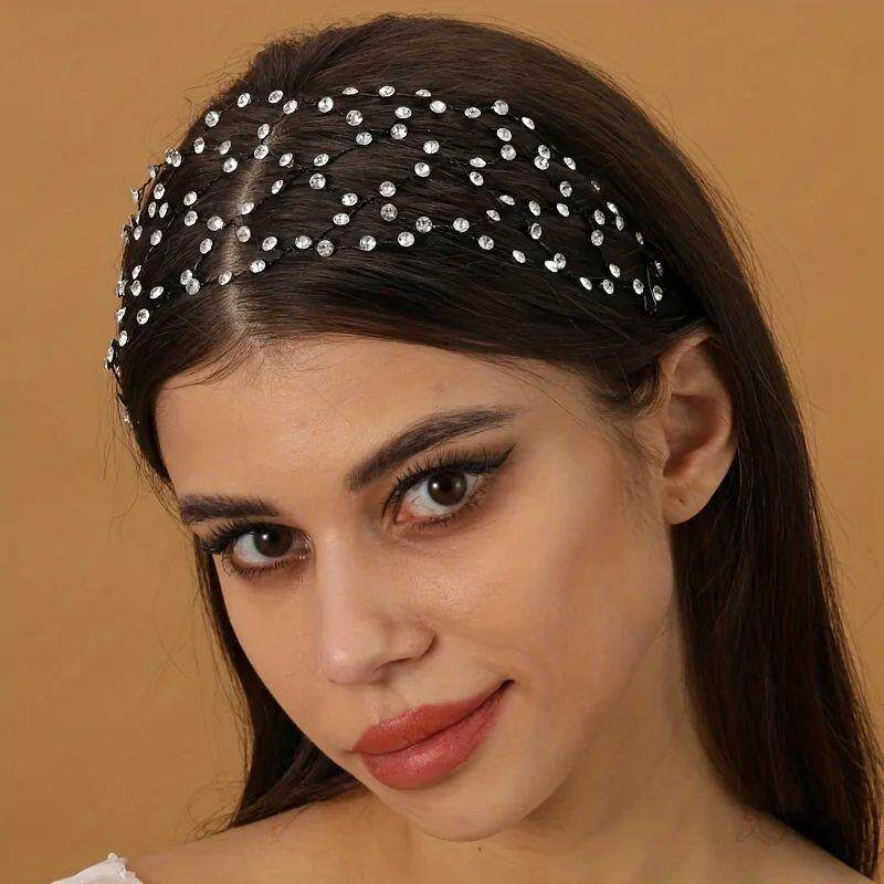 Baroque Crystal Headband Hairband Tiara For Women Bride