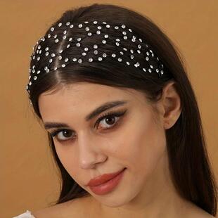 Baroque Crystal Headband Hairband Tiara For Women Bride