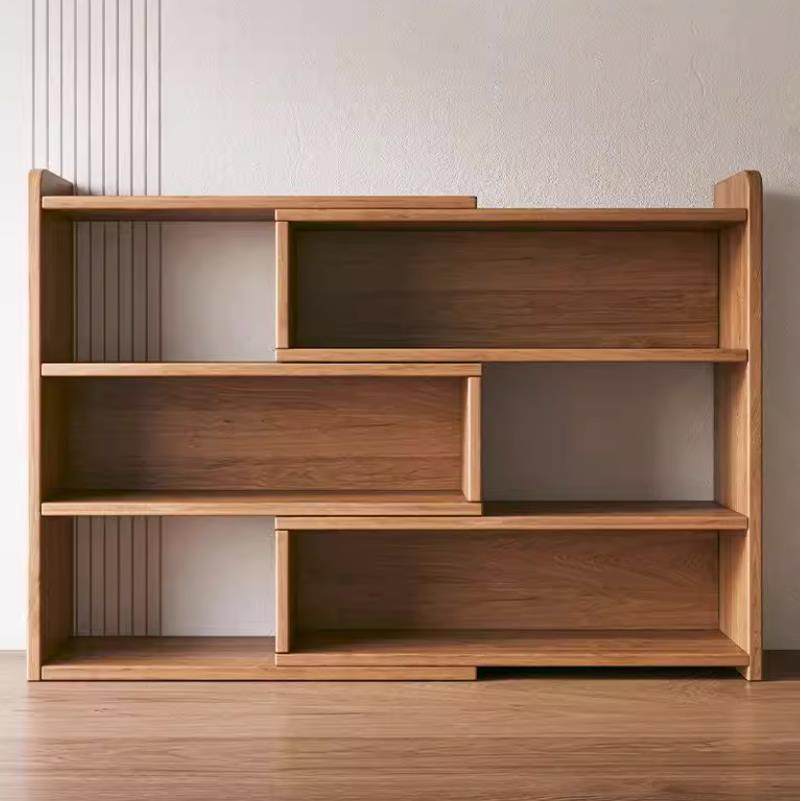 书架落地可伸缩书柜实木色收纳柜简易家用矮柜子学生桌面收纳层架,住宅家具,书架,淘宝优惠券,粉丝福利购,淘宝优惠卷