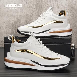 运动鞋 男士 内增高休闲板鞋 厚底老爹鞋 欧洲站冬季 男真皮小白鞋 新款