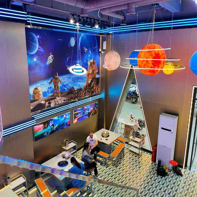 网装观流浪红星球灯吊灯星空饰灯景防水圆球创意HAF灯户外行星月