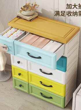 特屉大号抽式收纳柜塑37189料客厅斗柜杂物家用卧室衣服储柜物柜