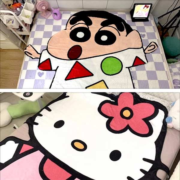 夏季KT猫空调被儿童卡通hellokitty夏凉被法兰绒毛毯少女心盖毯