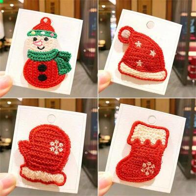 Christmas Hair Pin Children Barrettes Bow Deer Santa Claus K