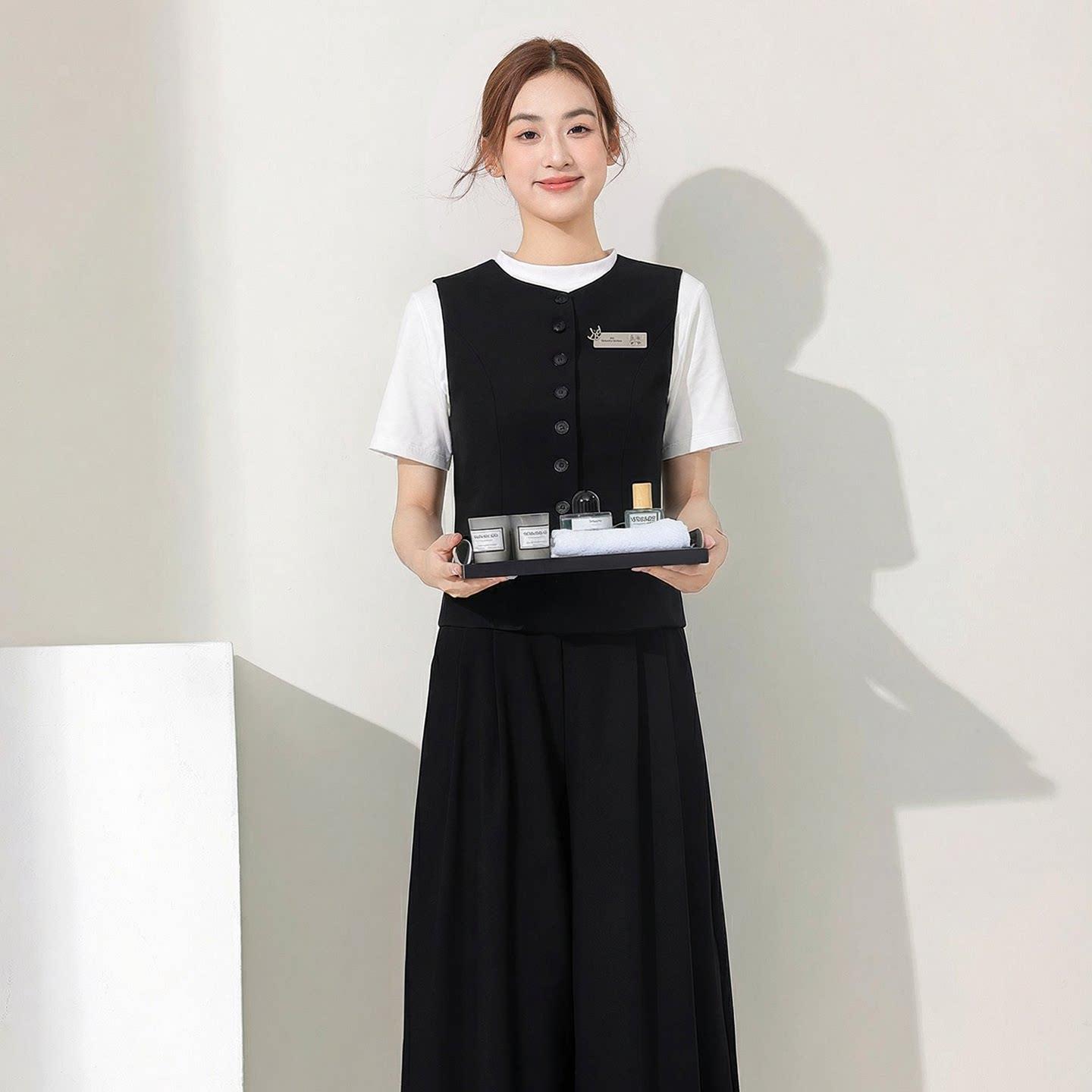 美容院工作服女美容师套装2026新款韩系时尚高品质养生馆制服工装图片