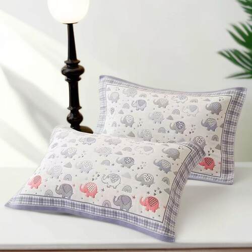 四层纯棉纱布枕巾52*78cm加大柔软吸汗不起球一对装不褪色