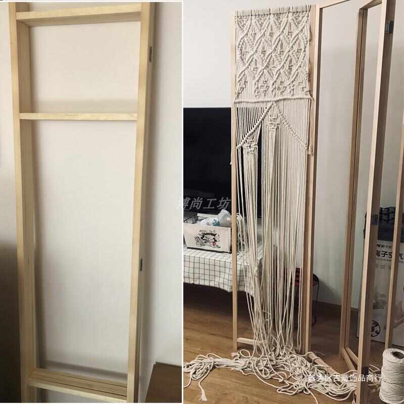 包邮简易实木框松木折叠架移动屏风组合木架单多扇连接框隔断玄关