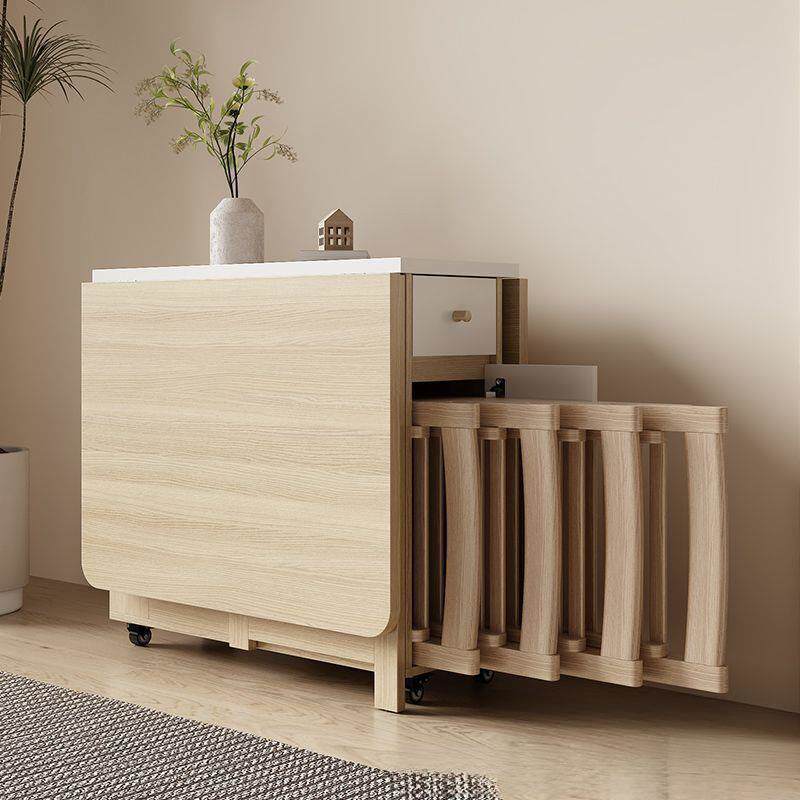 奶油风折叠桌子家用可折叠移动餐桌椅子简易多功能桌子饭桌椅组合