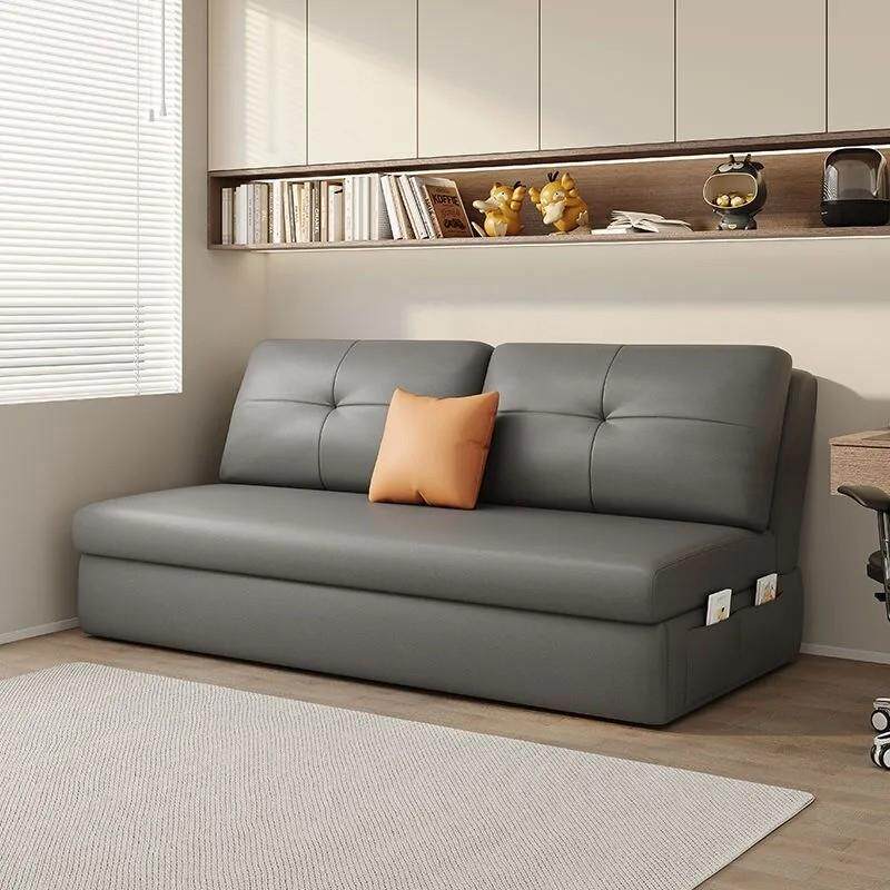猫抓皮沙发床可折叠多功能两用双人客厅小户型网红款收纳卧室储物