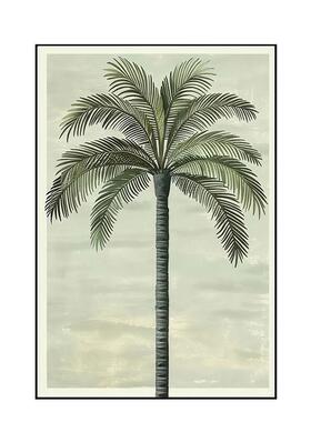 东南亚风棕榈树装饰画客厅卧室壁画椰子树小清新背景墙画玄关挂画