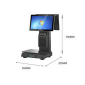 双屏收银打印称重一体机水果生鲜店超市电子PC打印秤重收银一体机