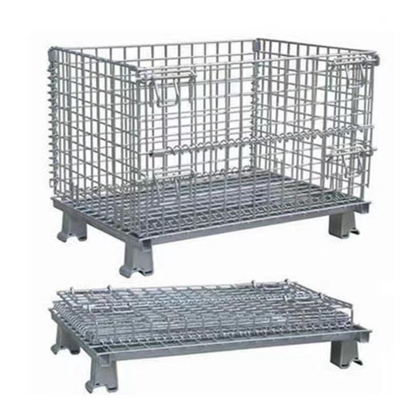仓笼储笼折叠式推移动物料箱铁框蝶笼手车KPB料物流框折叠蝴堆货