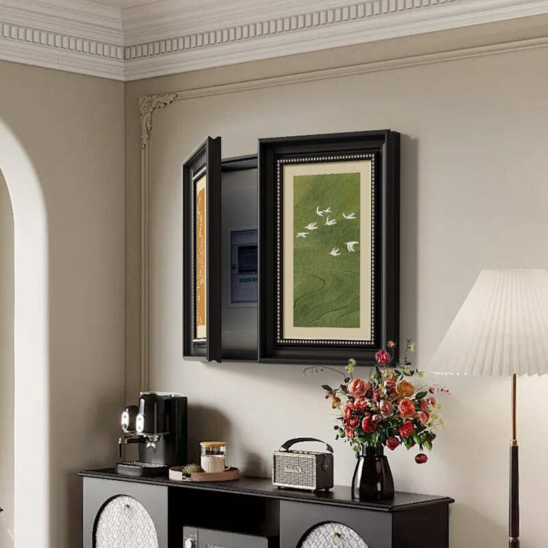 2024餐厅箱高级开关法式挂画新款装饰画配电电表箱入户感复古遮挡