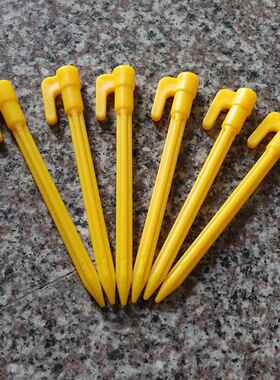 户外露营帐篷地钉 沙滩防风黄色塑料地钉 懒人充气沙发地桩固定器