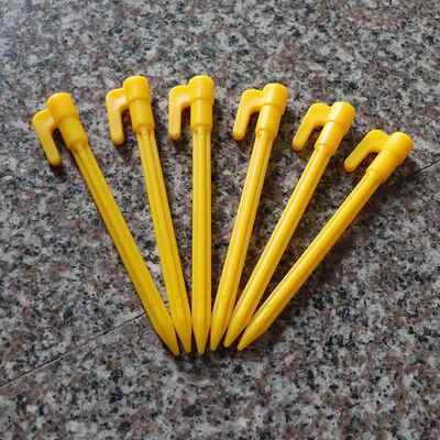 户外露营帐篷地钉 沙滩防风黄色塑料地钉 懒人充气沙发地桩固定器