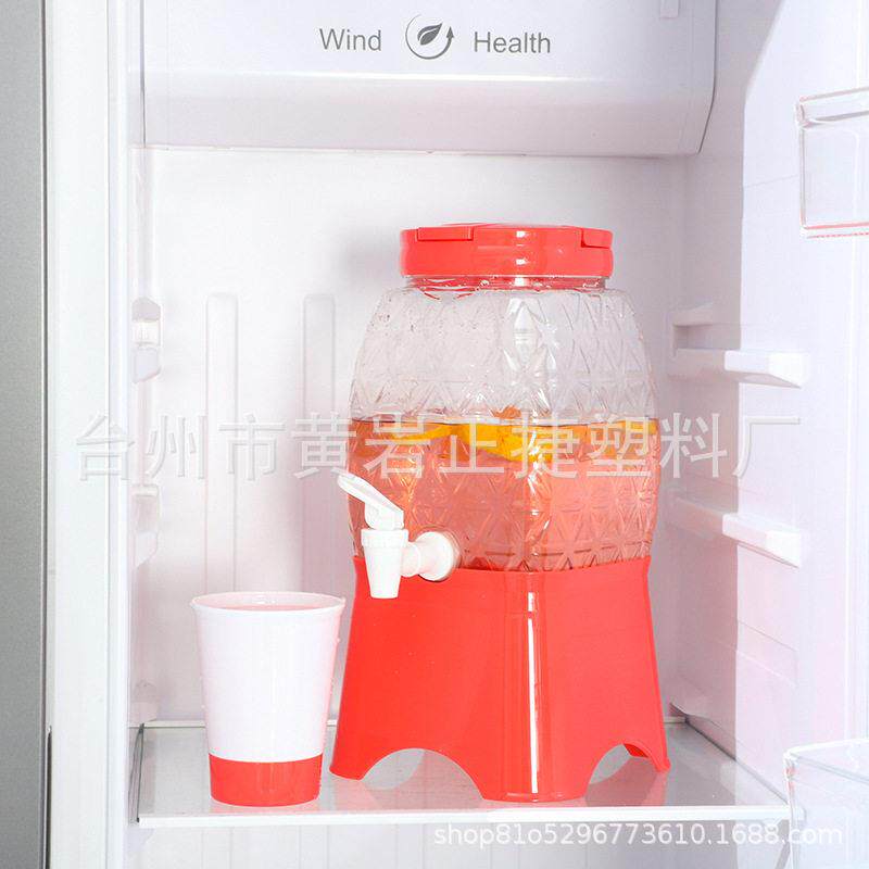 冰箱冷水壶带龙头家用大容量透明塑料开水杯饮料桶凉水冷热超大