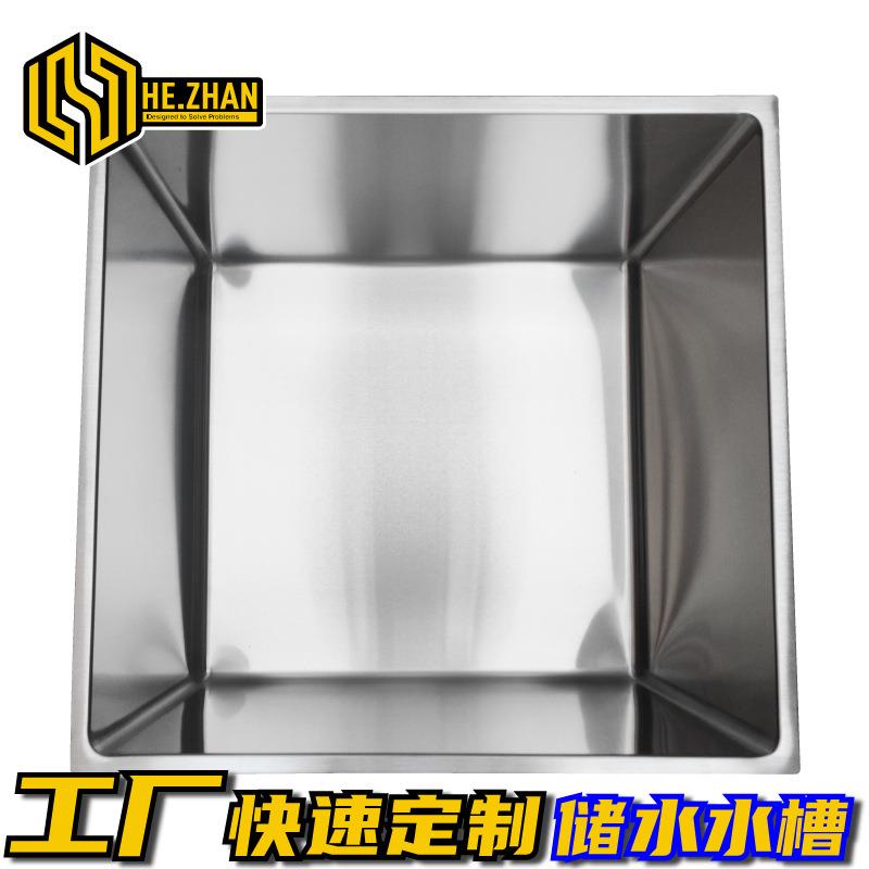 储水池304不锈钢手工水槽R圆角单槽拉丝一体成形加大加深现代简约