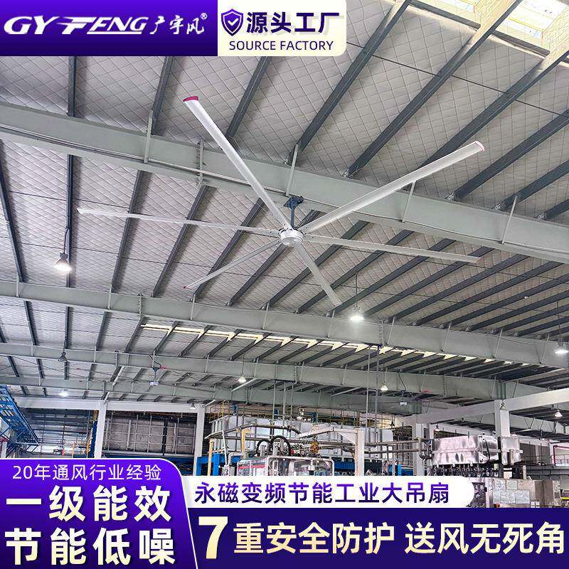 厂房车间工业大吊扇吊顶式风扇通风降温永磁大型7米大风量