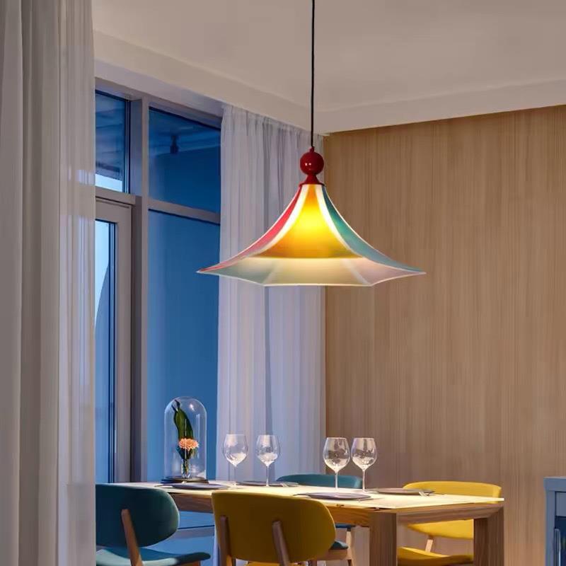 餐厅灯创意个性艺术法式彩色复古侘寂风创意设计个性餐厅吊灯