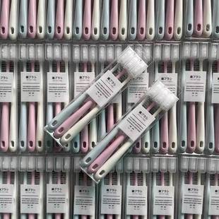 日式矽胶纳米牙刷中硬毛男女情侣成家用3支装带防尘盖清洁