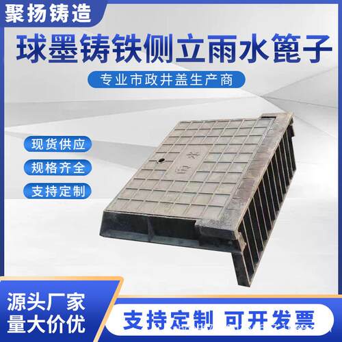 球墨铸铁侧立式雨水篦子现货现发490*620偏沟式立井盖密封