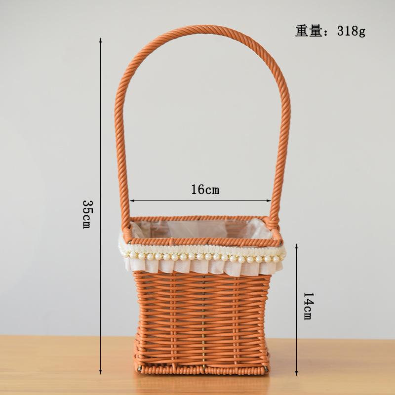花篮花篮藤编提篮编织鲜花花瓶