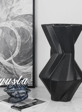 简约现代客厅茶几插干花瓶花器售楼处酒店餐厅柜别墅摆件软装饰品