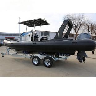 捕鱼船 近海海钓钓鱼船 防汛救援艇 RIB船 7.6米硬底玻璃钢充气船