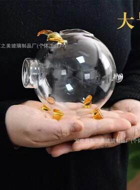 ins风 硼硅玻璃攒金豆子小猪存钱金豆豆收纳许愿厂家