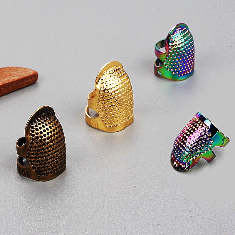 顶针指套家用手缝十字绣顶针器加厚可调节真铜护指顶针箍缝纫工具