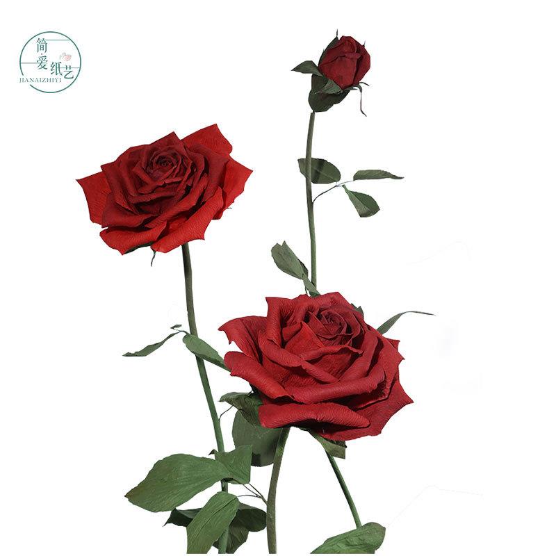 简爱纸艺大型婚庆纸花橱窗装饰舞台布置成品 手工花路引立体玫瑰