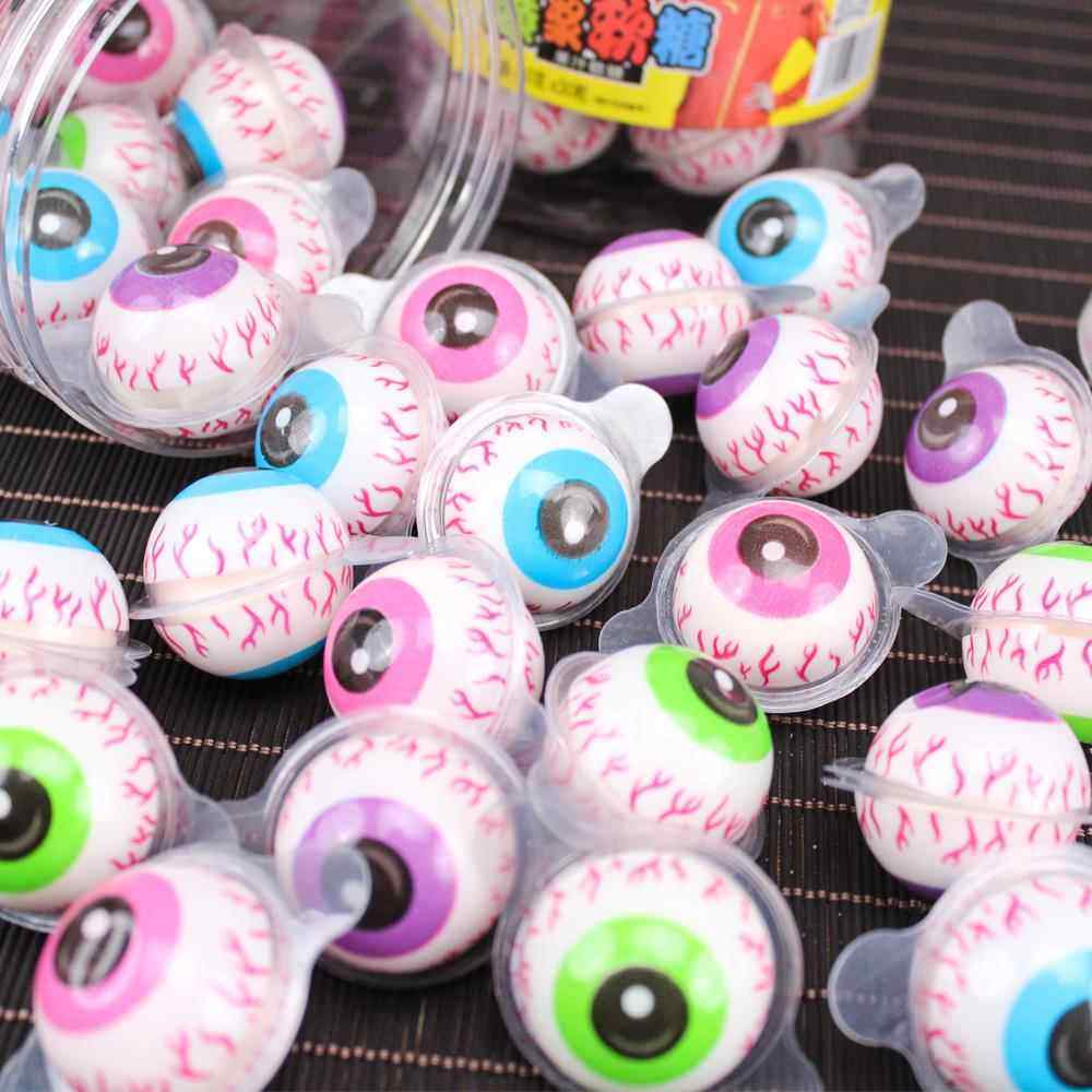 表情包南瓜3d爆浆眼球软糖地球足球软糖儿童水果流心夹心搞怪糖果