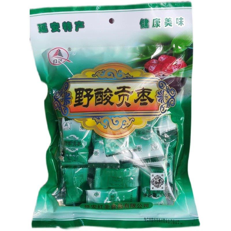 延安红圣野酸贡枣特产零食小吃无核红枣空心黑蜜枣香甜330g大袋装