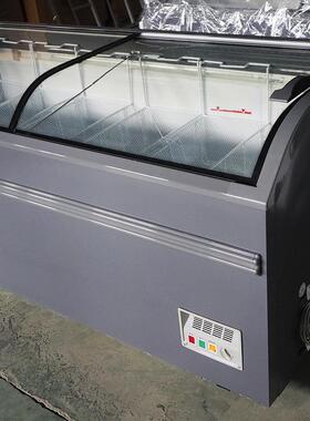 圆弧岛柜商用大容量超市海鲜市场冷藏冷冻保鲜卧式圆弧岛柜