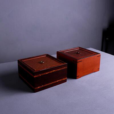 重竹湘妃绣盒文玩收纳盒茶具收纳创意首饰文玩包装盒竹制品