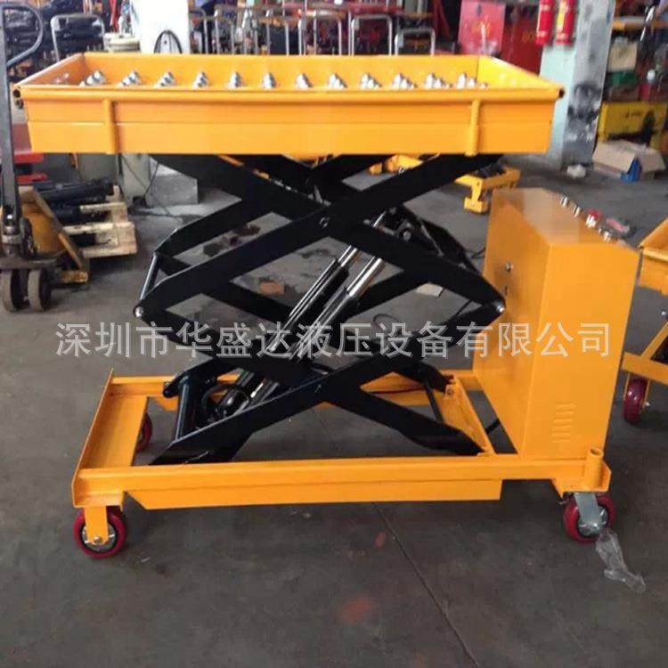 带滚珠移动式平台车电动升降滚珠平台移动半电动升降平台车