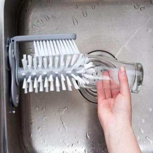 Cup Scrubber Glass Cleaner Bottles Brush Sink Kitchen Access