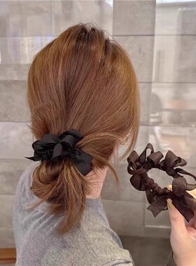 Dongdaemun-style Korean bow bun hair hoop, suitable for wome