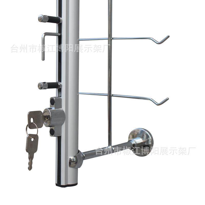 会展CNG镜用壁挂眼展示架铝合金挂带锁防盗墨镜条展架带缓冲14付