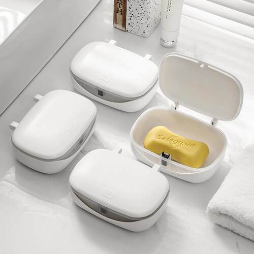 Flip-top soap dish with creative drainage design, no drillin